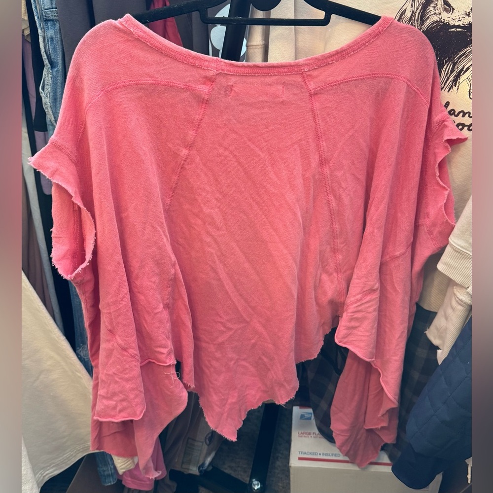 NWOT Free People We the Free Angel Tee - gumdrop pink - Small, Medium, Large - Picture 6 of 9
